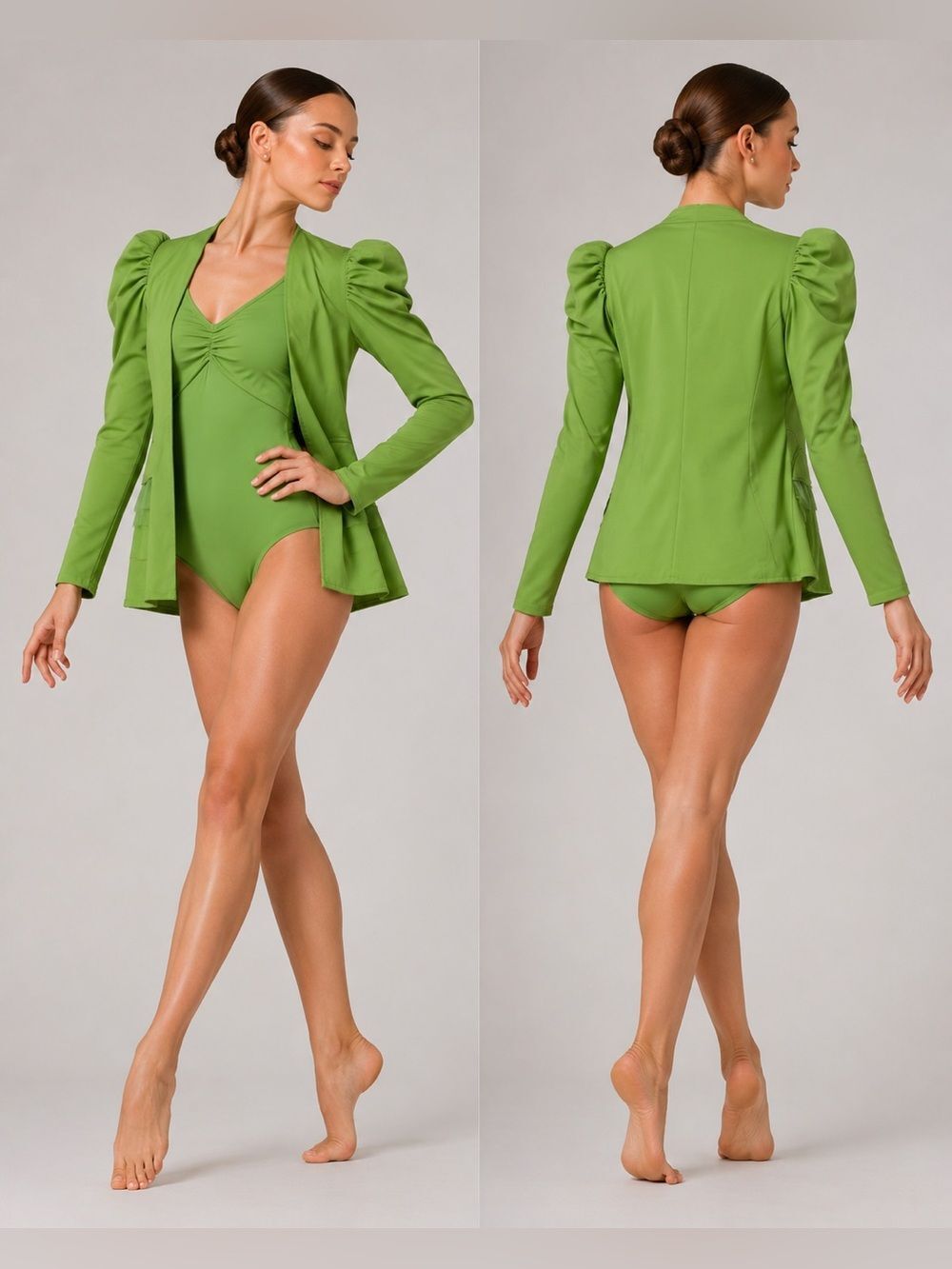 Kelle Discontinued Dance Costume Teen Contemporary Jazz Green Blazer Solo